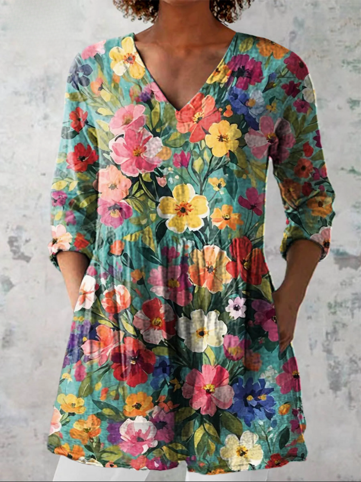 Nora | Blusa comprida com decote em V