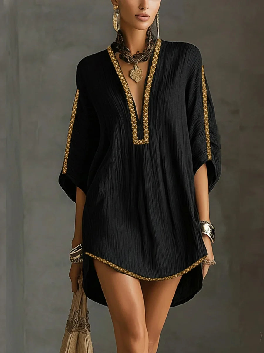 Vestido Estilo Resort com Design de Laço
