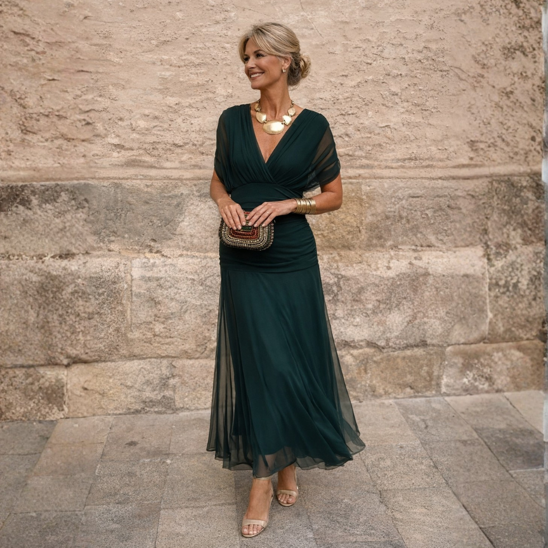Mikaela | Vestido maxi com ombros descobertos