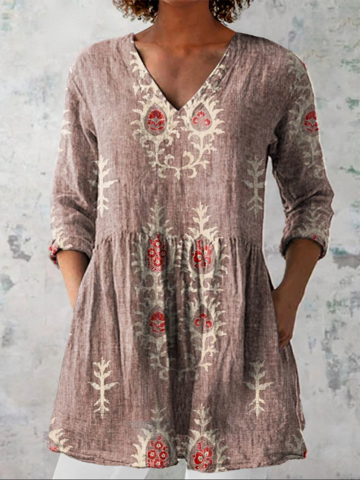 Elise | Blusa comprida com decote em V