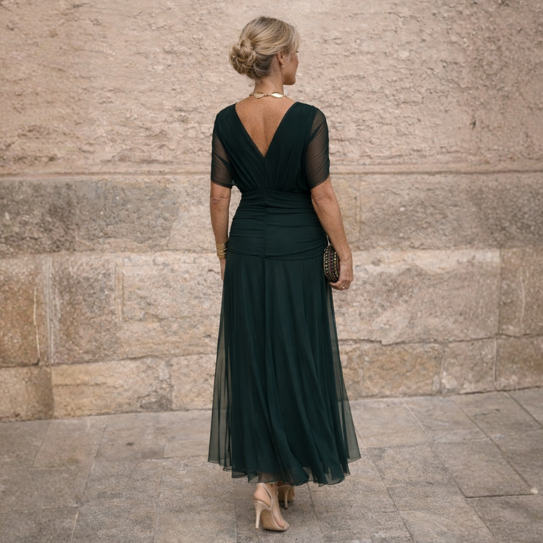 Mikaela | Vestido maxi com ombros descobertos