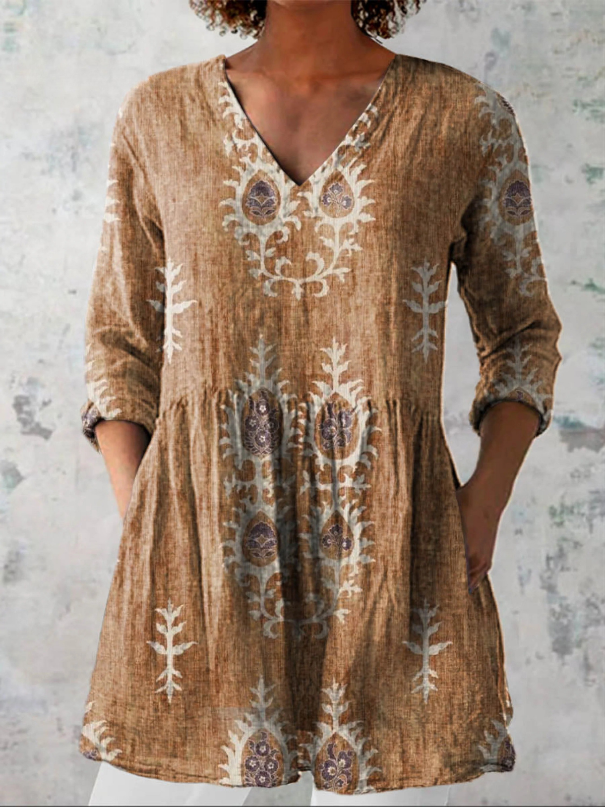 Elise | Blusa comprida com decote em V