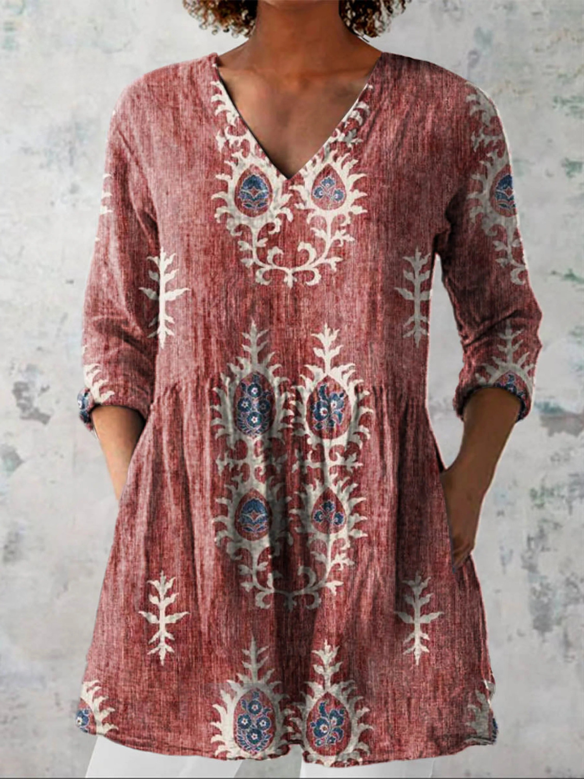 Elise | Blusa comprida com decote em V