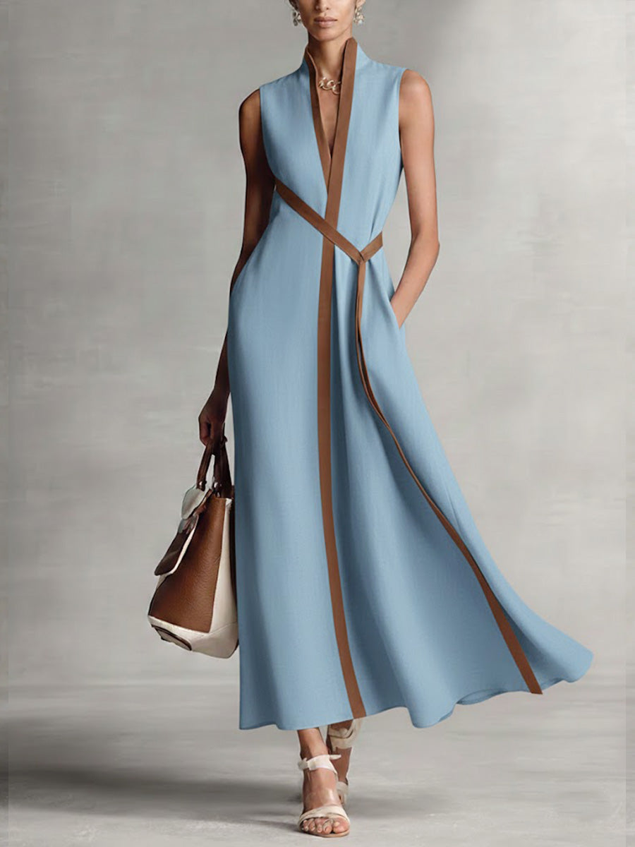 Aria | Vestido maxi sem mangas com silhueta limpa