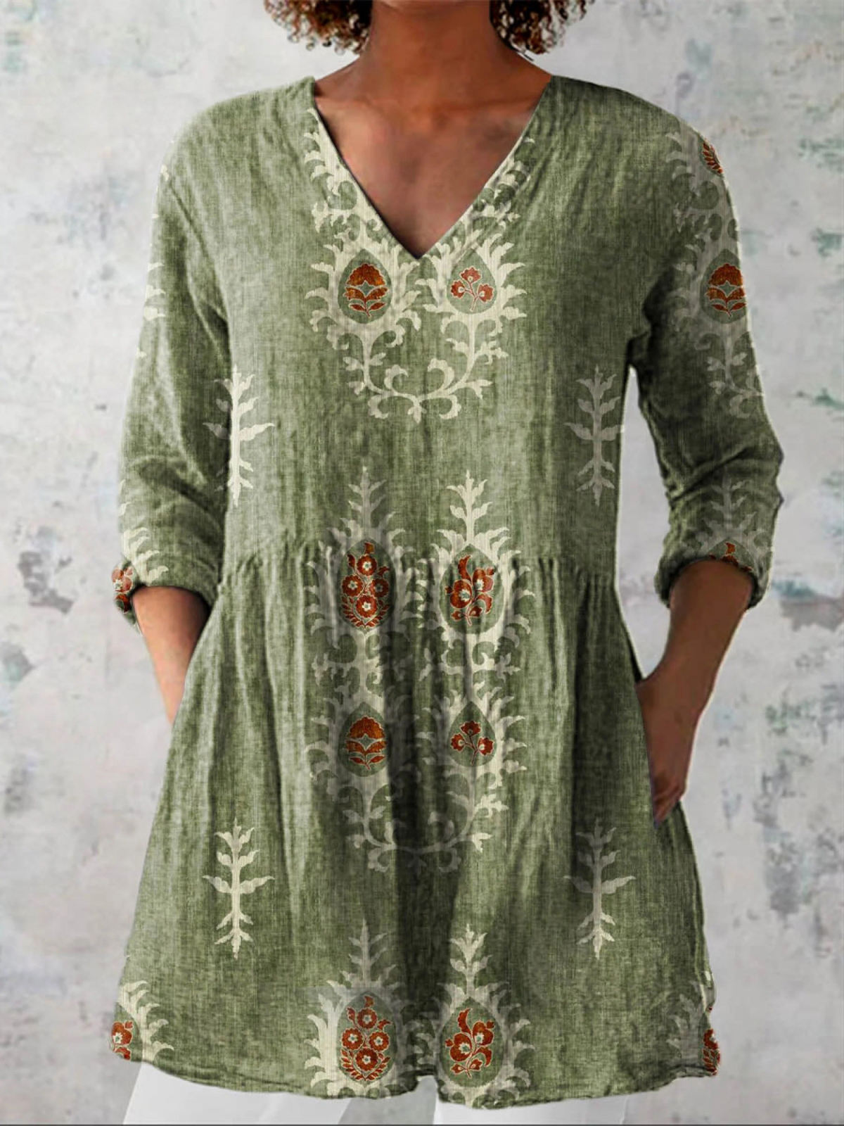 Elise | Blusa comprida com decote em V