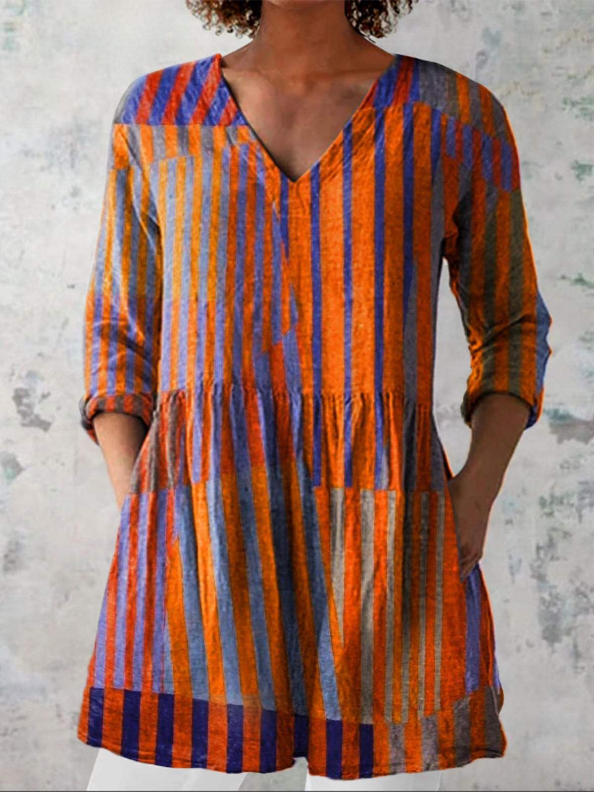 Nadia | Blusa comprida com decote em V