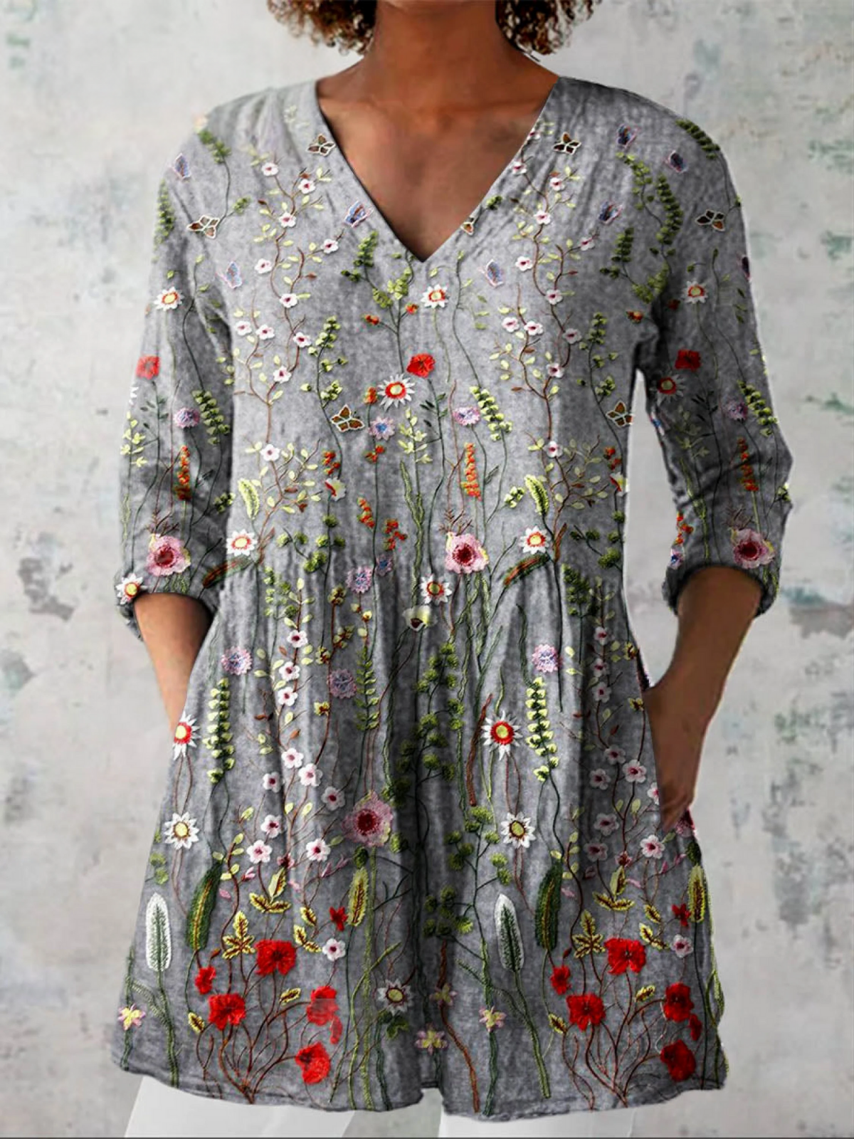 Amelie | Blusa comprida com decote em V