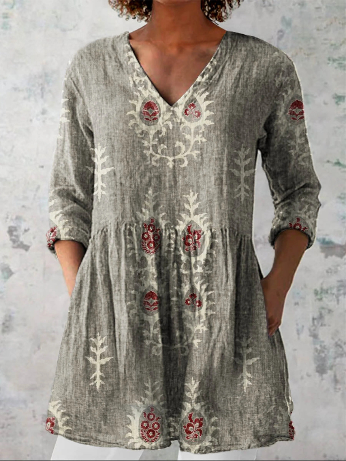 Elise | Blusa comprida com decote em V