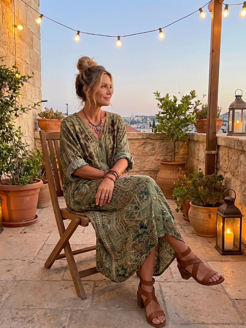 Aleta | Vestido midi oversized com botões e bolsos