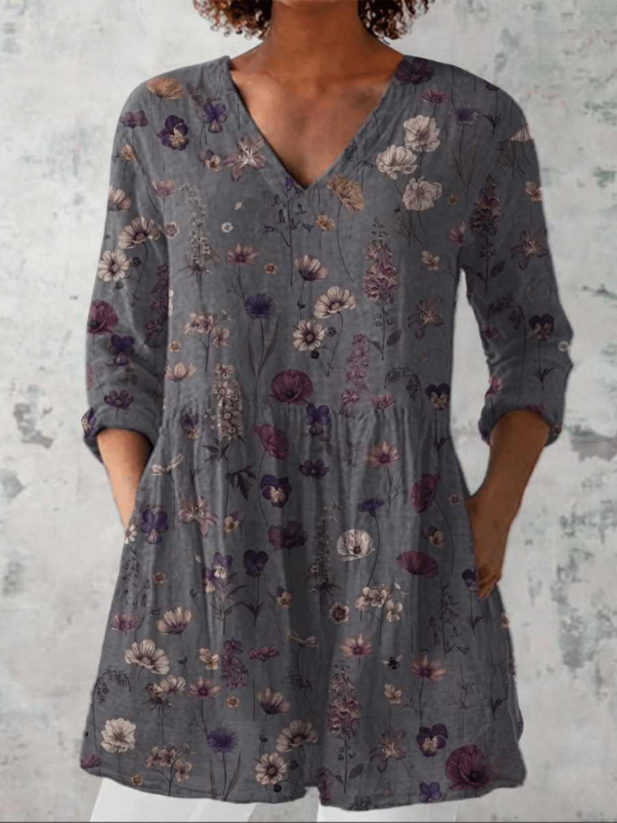 Audrey | Blusa de manga comprida com decote em V