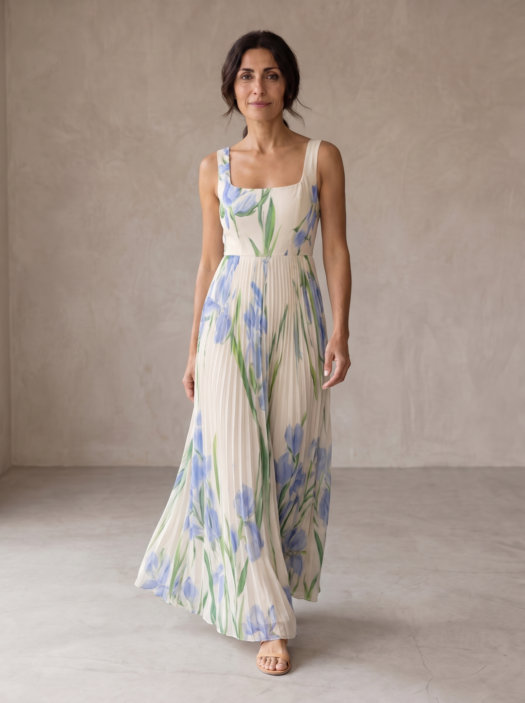 Oriah | Vestido Maxi A-Line com padrão floral