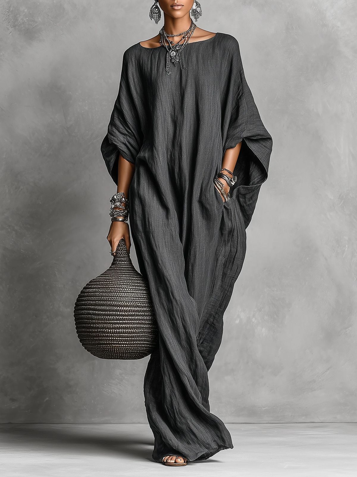 Serena | Vestido maxi oversized com queda suave