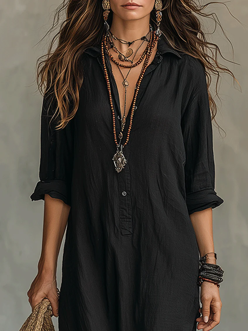 Nora | Vestido maxi descontraído com queda leve