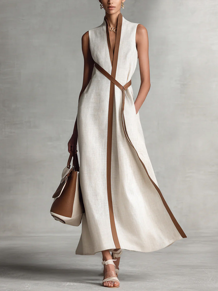 Aria | Vestido maxi sem mangas com silhueta limpa